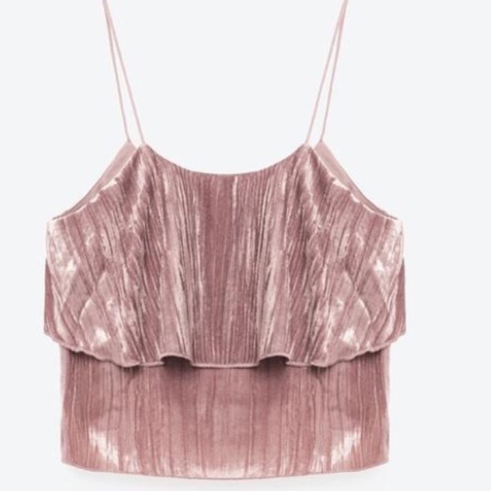 ZARA velvet crop tank S
